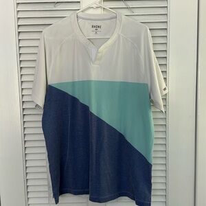 Times Men’s XL Lightweight Henley.  Like New.  White/Blue/Green